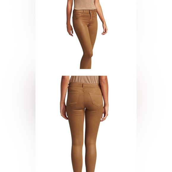 L'Agence Marguerite Skinny High-Rise Stretchy  Jeans in Coated Java - Picture 3 of 6